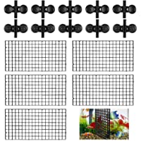 Chudian 5pcs Separador Acuario Rejilla del Acuario Divisor para Acuarios con 10pcs Clips de Ventosas- 30 x 15cm Negro…